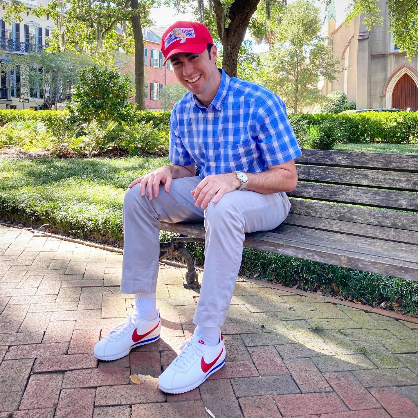 At Chippewa Square.  This is where Forrest Gump sat when he visited Jenny in Savannah.