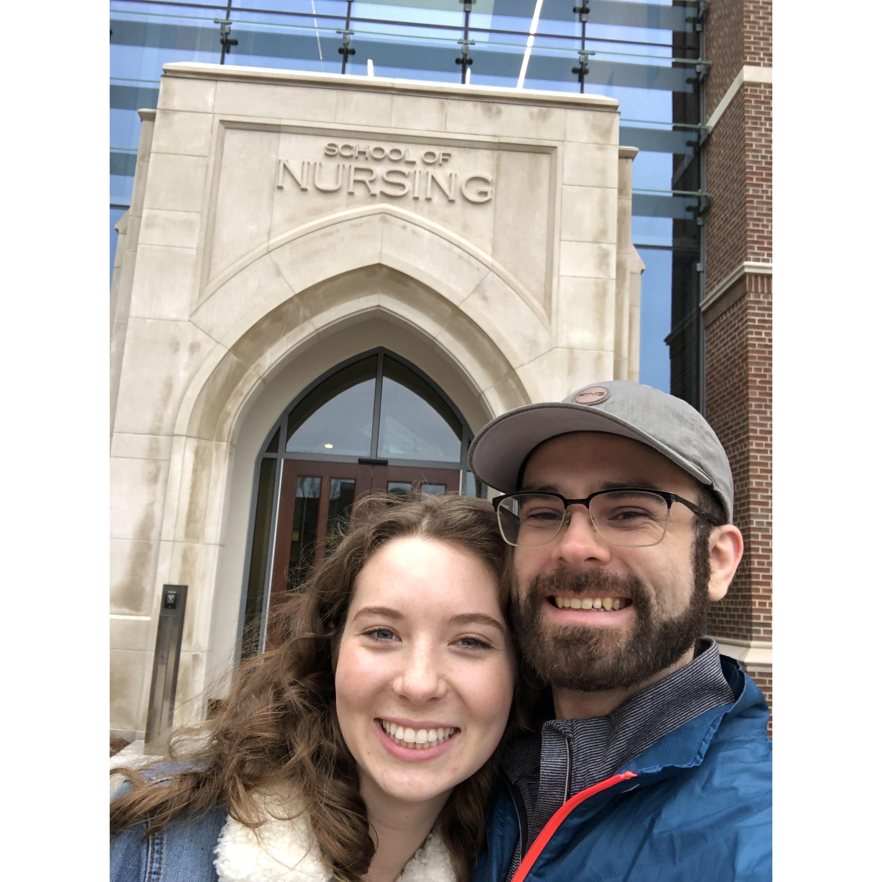 Arden gives Drue a tour of Vanderbilt's nursing school!