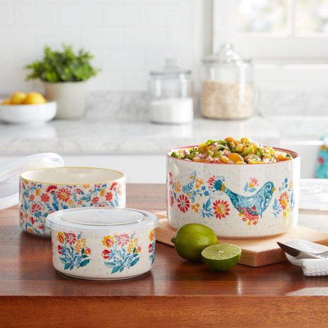 The Pioneer Woman Mazie 6-Piece Round Ceramic Nesting Bowl Set