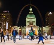 Ice skating at Kiener Plaza Park