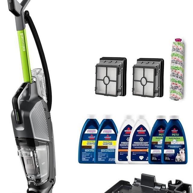 BISSELL® CrossWave® HydroSteam™ Deluxe Wet Dry Vac, Multi-Purpose Vacuum, Wash, and Steam, Formula Included, Green, 3515G
