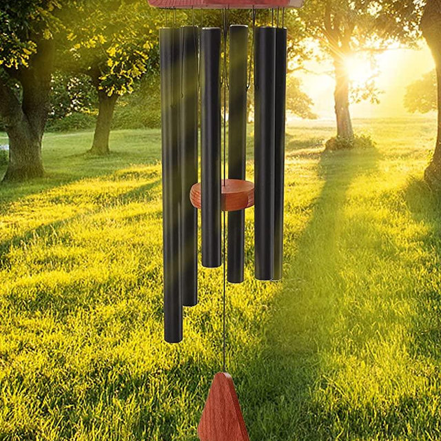 Wind Chimes Outdoor Deep Tone, 30 Inches Wind Chimes Outdoor, Memorial Wind Chimes with Hook as Gifts for Mother's Day/Housewarming/Christmas, Patio, Garden, Yard, Home Décor. Black