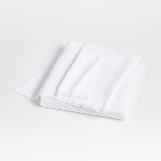 Dotty Organic Cotton White Hand Towel