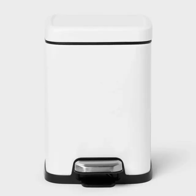 4L Step Trash Can Stainless Steel White - Brightroom™