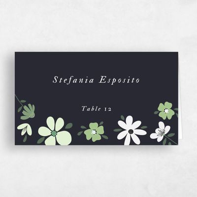 Ebony, Black Wedding Place Card - Terra