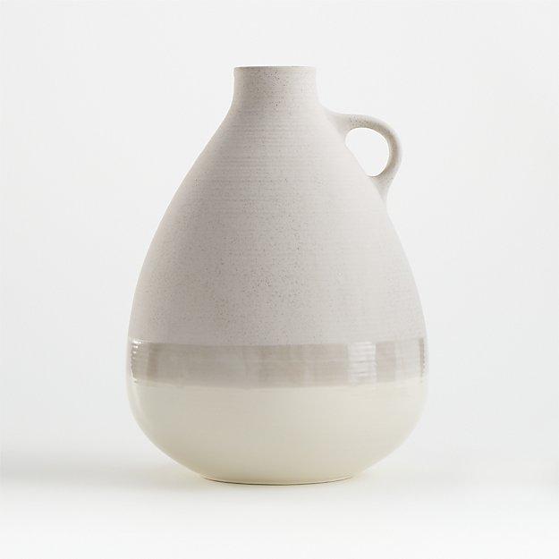Tavio Cream Bottle Vase with Handle