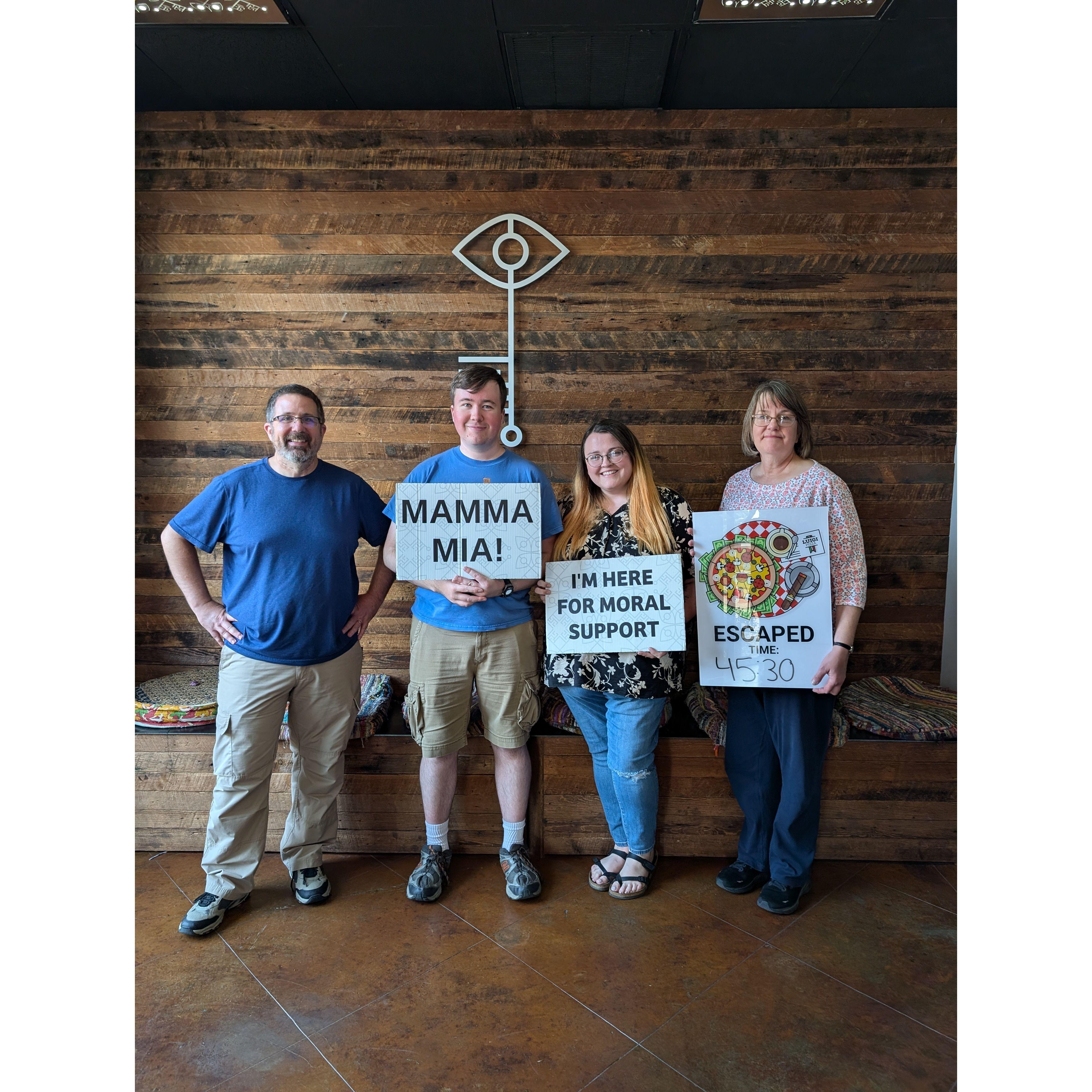 We absolutely crushed this escape room with Matthew's parents!