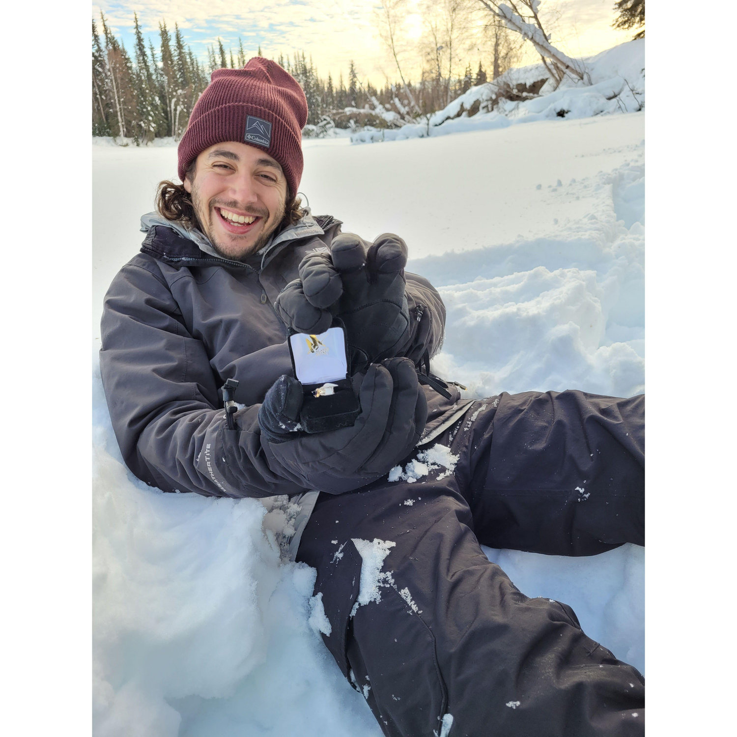 2023 - He proposed in Alaska on a frozen river walk.