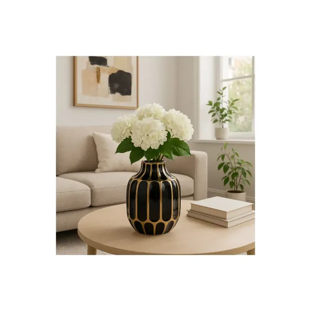 Stone Ceramic Vase - Modern Decorative Accent with Sculptural Design for Home or Office Décor