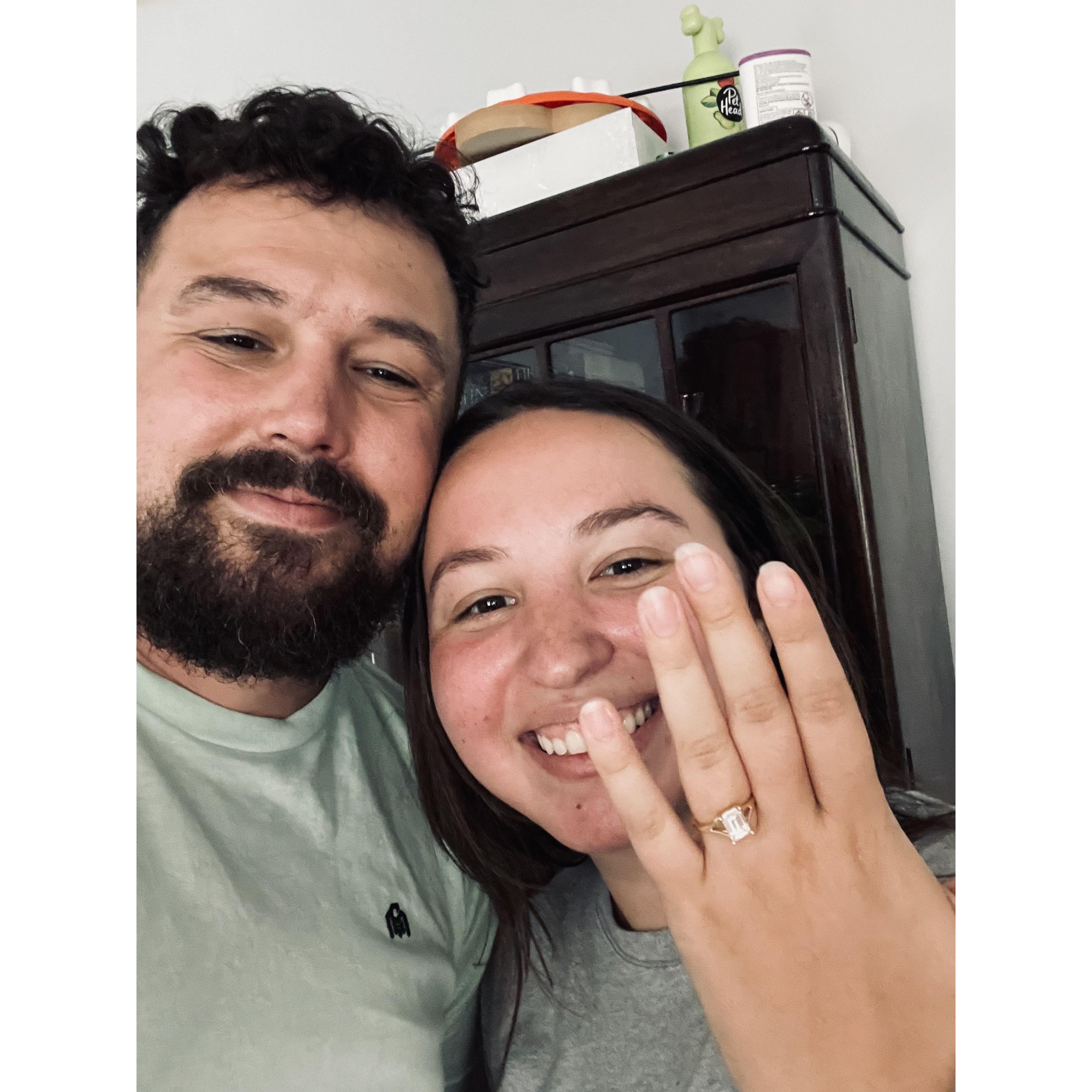 like 5 minutes after we got engaged