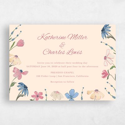 Buttercream, Beige Wedding Invitation - Mireille Landscape