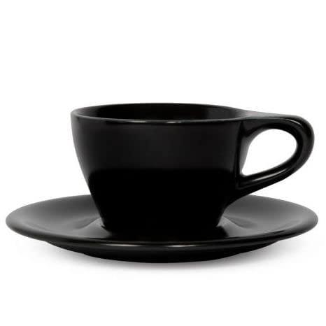 notNeutral LINO Porcelain Cup & Saucer (Black) (2, 6 oz)