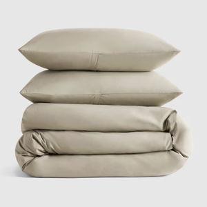 Classic Organic Percale Duvet Cover Set in Toffee, King/Cal King