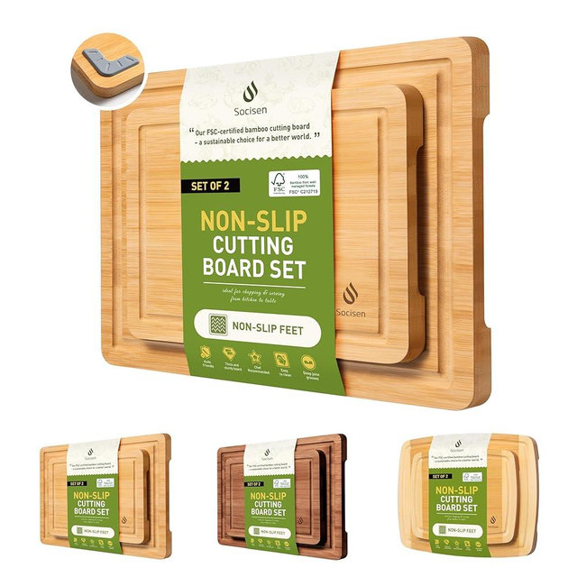 Bamboo Cutting Board Set Non Slip Feet Over Sink Great Grandma Christmas Xmas Birthday Gifts Ideas Grandmother Gigi Granny Nana Glamma Mawmaw Yaya Abuela Abuelita Mamaw Mimi Nonna Oma Meme