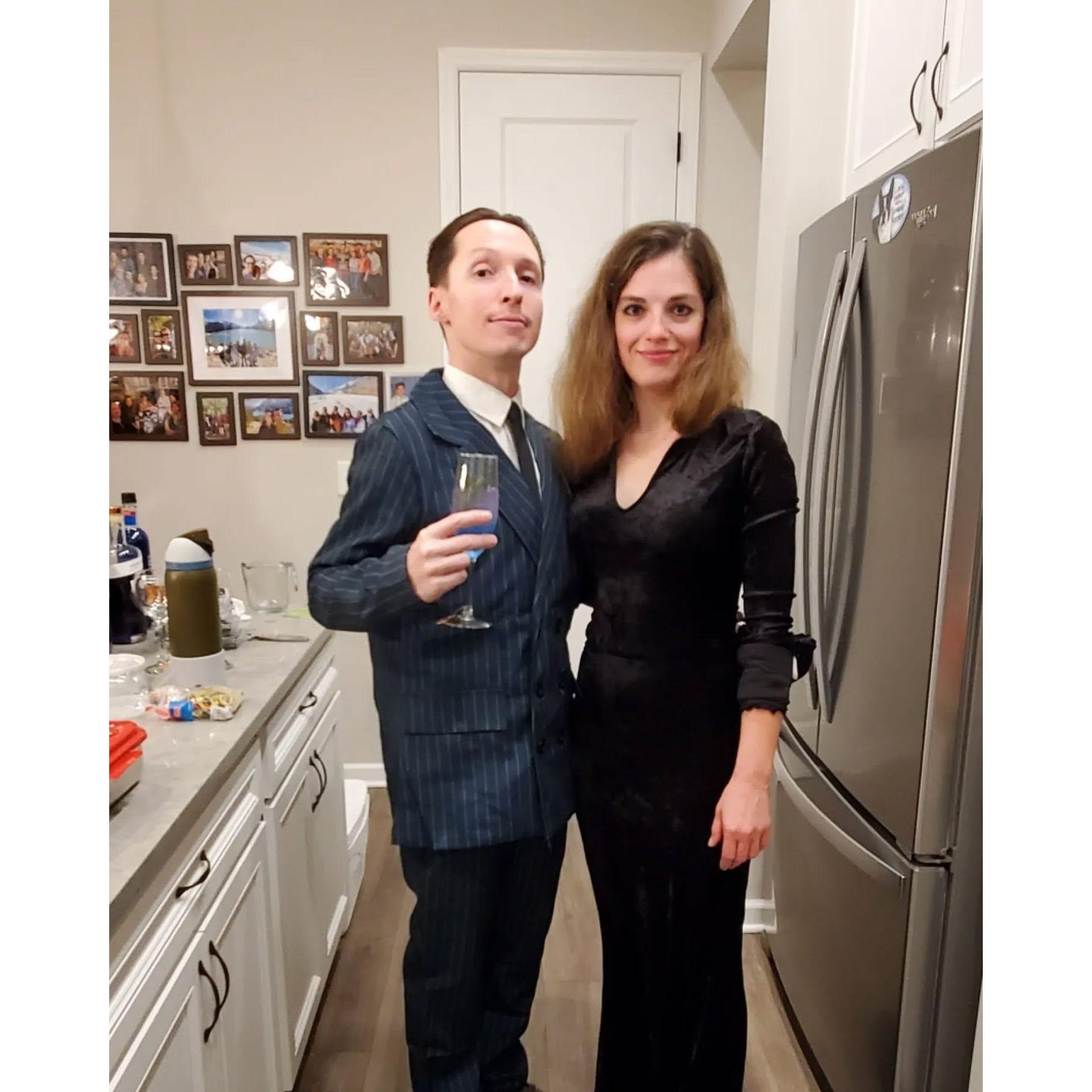 Our Halloween party October 2024, Gomez & Morticia Addams