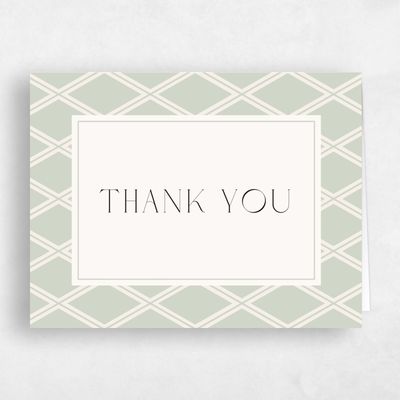 Green Non-Photo Wedding Thank You - Diamant Landscape