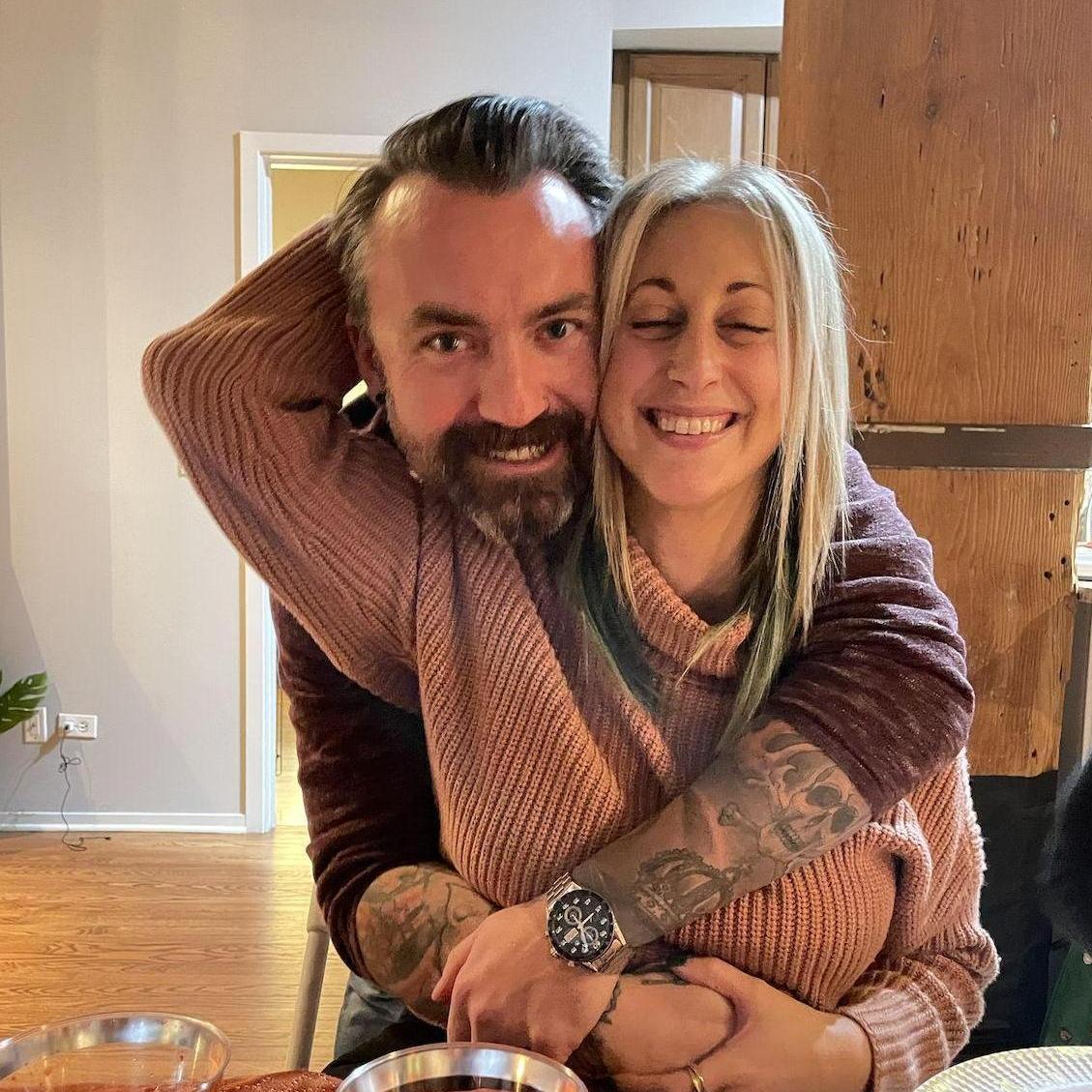 Our first photo together at a Friendsgiving