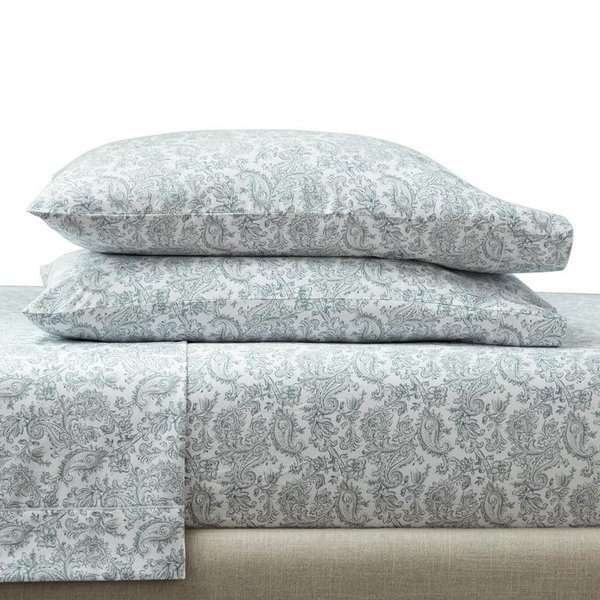 Better Homes & Gardens 4-Piece 400 Thread Count Paisley Green River Performance Bed Sheet Set, Queen