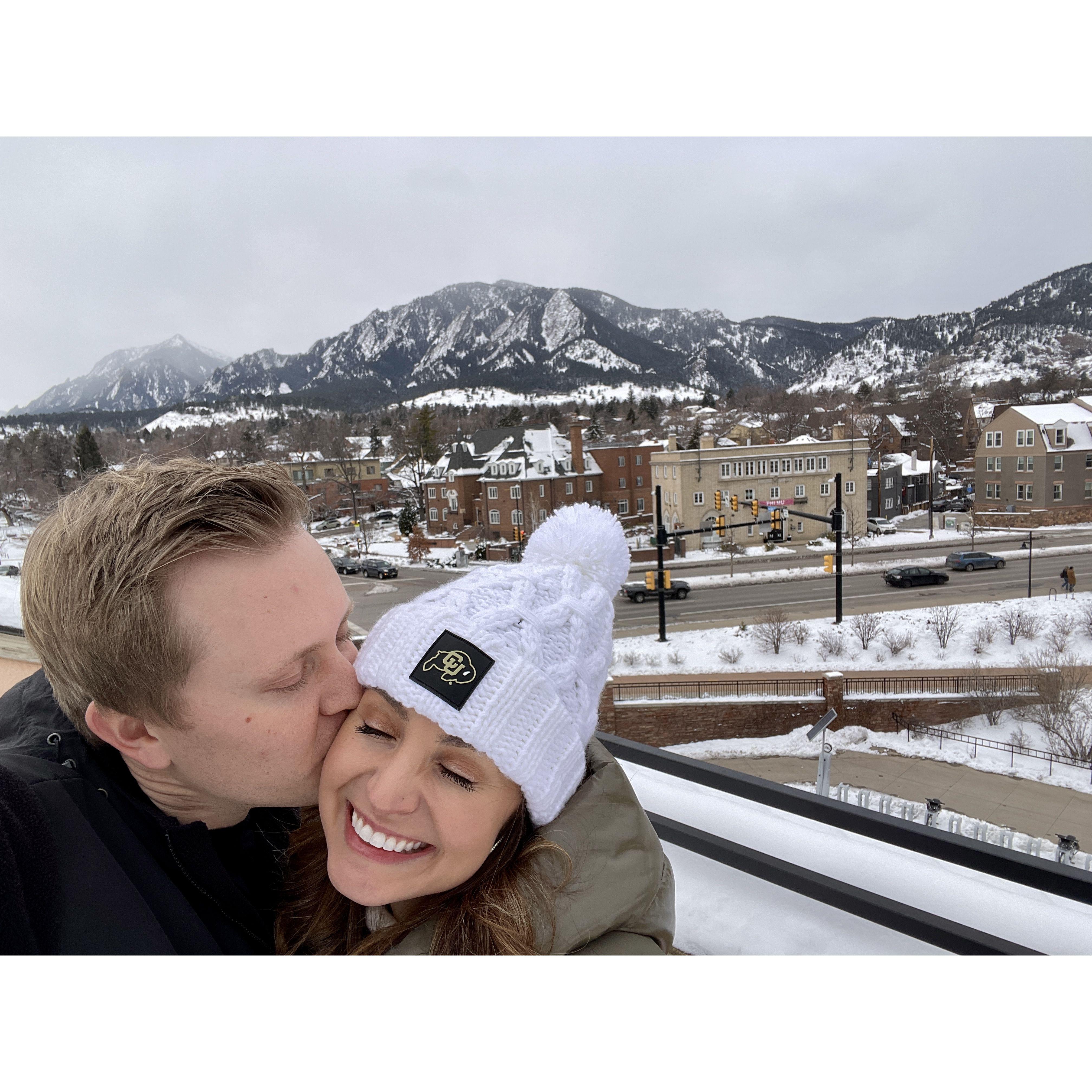Tom giving Carina a tour of his alma mater! 'Sko Buffs!