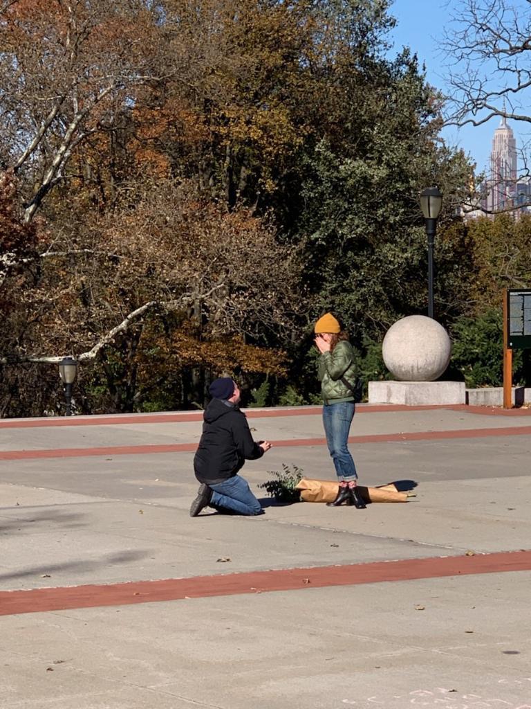 He proposed in Fort Greene Park. Kind and nosy strangers caught “the moment!”