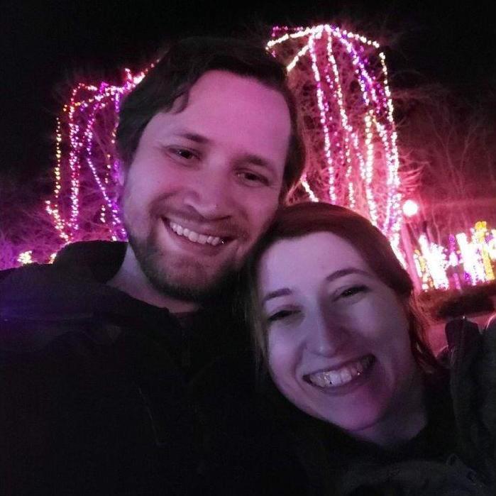 After talking at our friends' wedding and then the Renaissance Faire, we went on our first date in December 2022. We went to Easton for crepes first and then went to Columbus Zoo for the zoo lights!