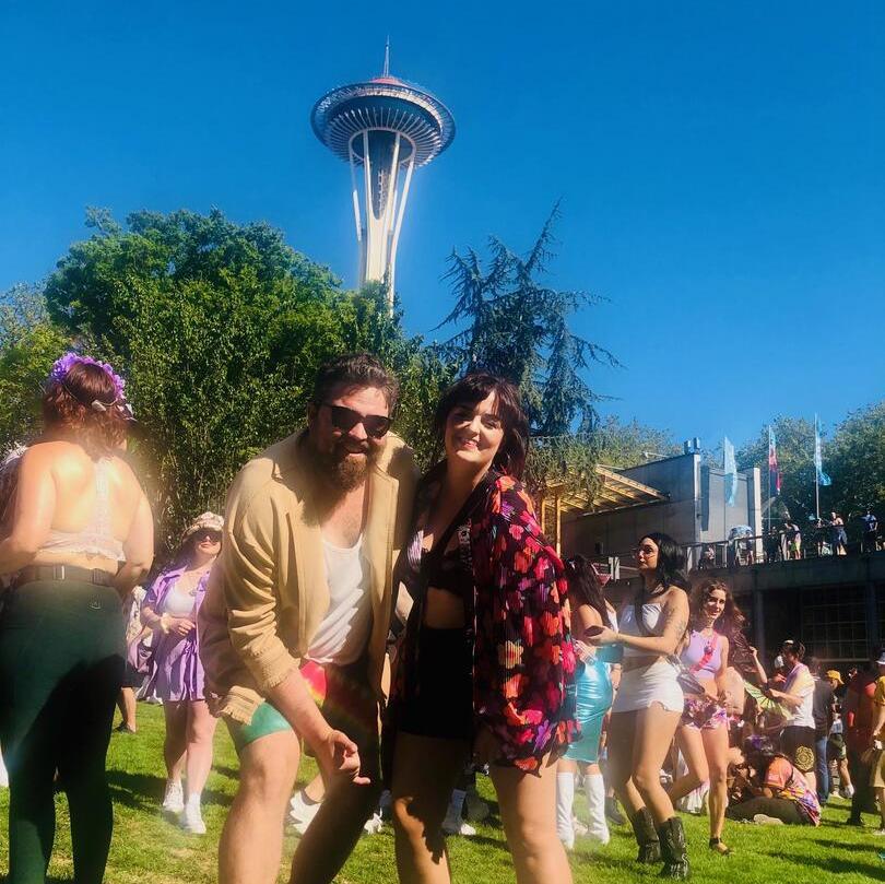 Enjoying a summer concert at Seattle Center