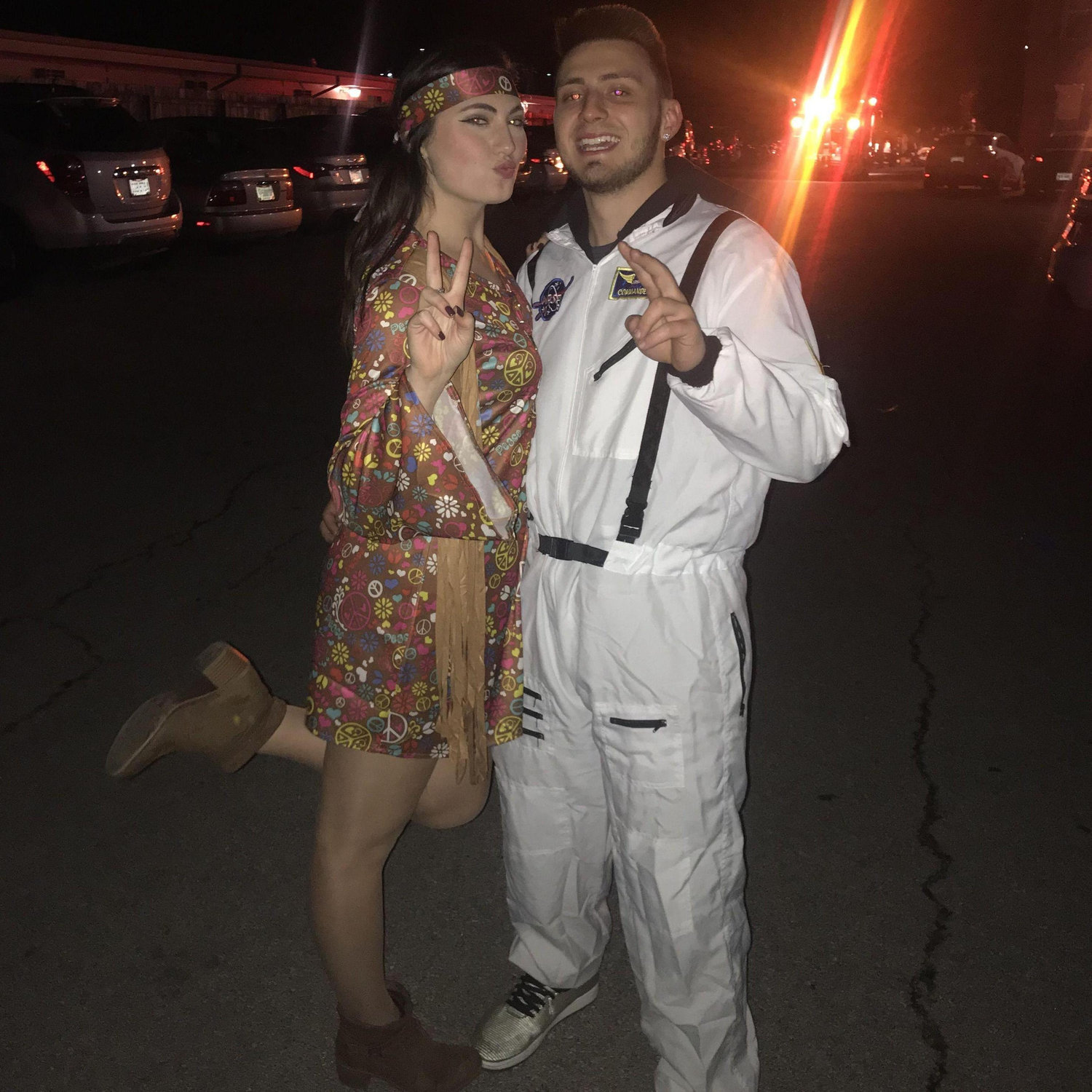 Our first picture together while going out for Halloween in Toledo! 2017