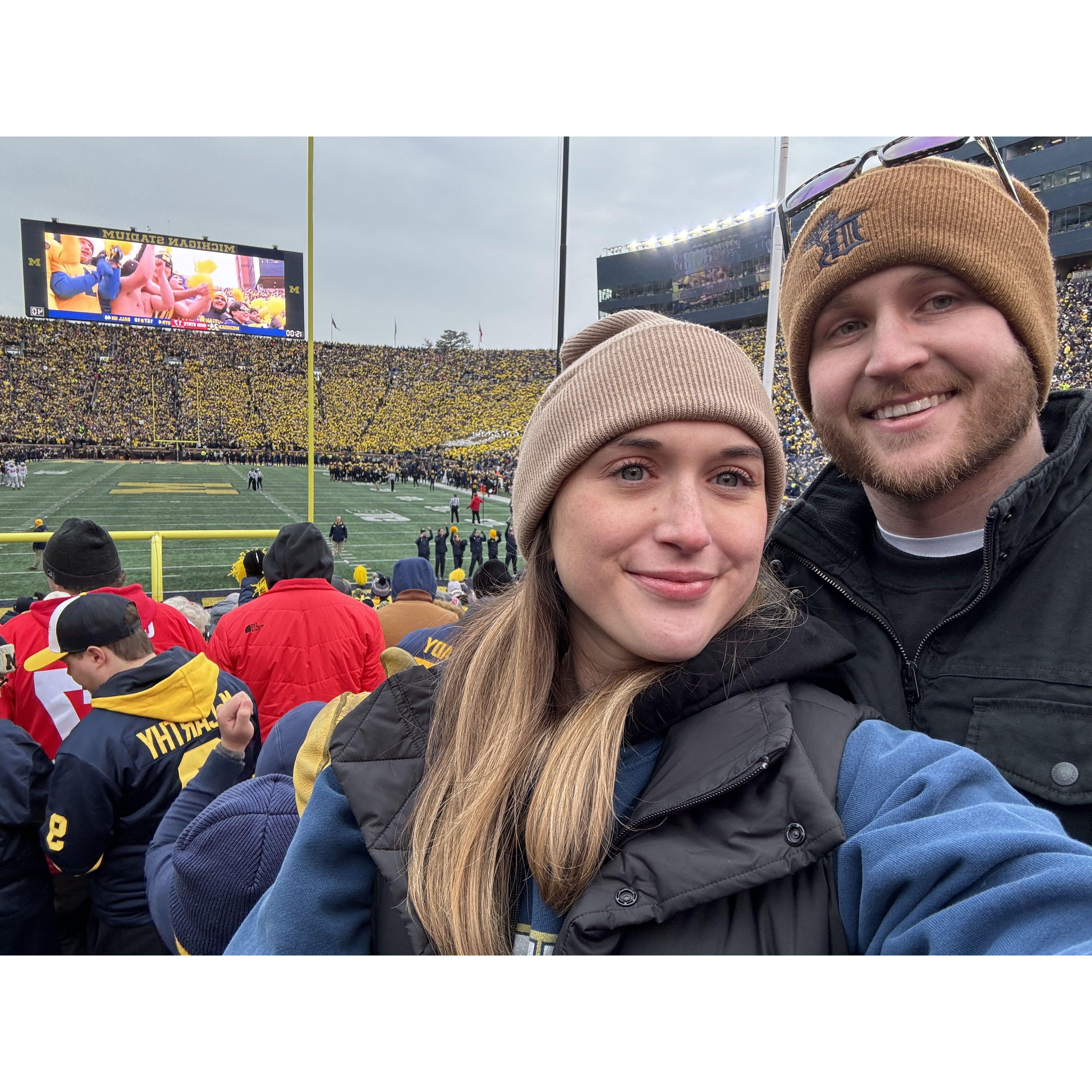 "THE Game" between University of Michigan and THE Ohio State at the Big House in Ann Arbor, MI