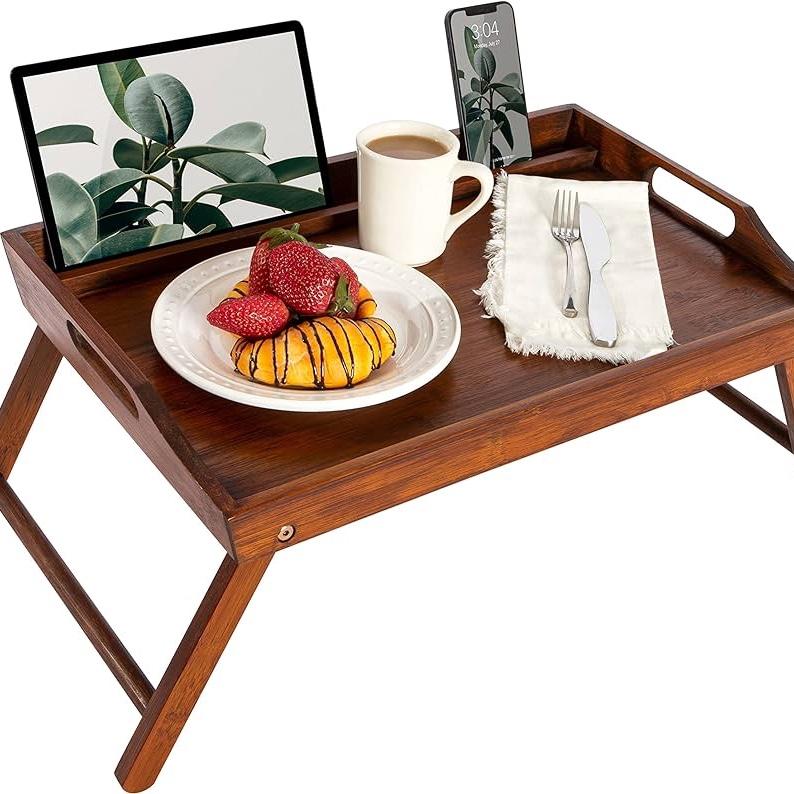 Media Bamboo Bed Tray with tablet/phone holder