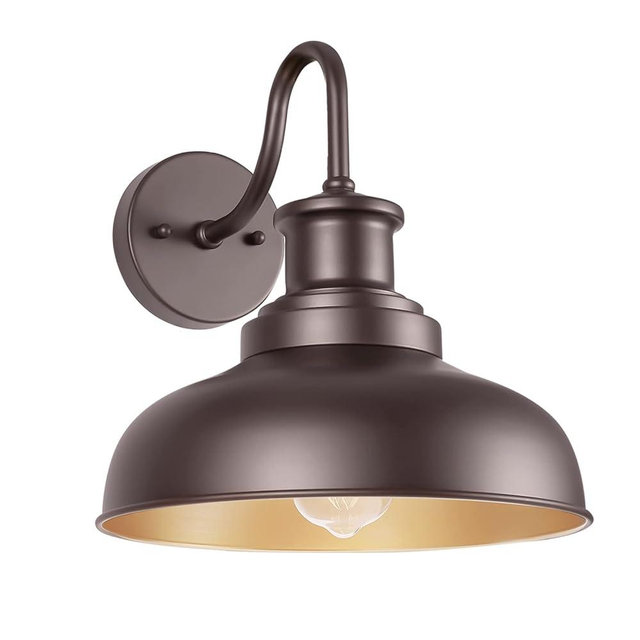 Diyel Outdoor Barn Light Outdoor Wall Sconce Farmhouse Exterior Wall Mount Light Vintage Wall Lighting Fixture Industrial Bronze Lantern for Porch, Entryway, Garage, 1 Pack, RZ007 ORB