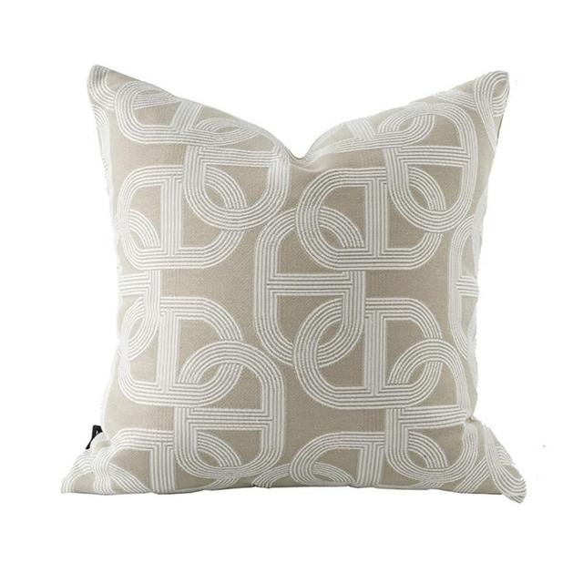Croker Horse 20x20'' Inches Throw Pillow Cushion Cover - Pig Nose Horseshoe Pattern Chenille Jacquard Embroidery Luxury Modern Style Couch Sofa Pillow for Living Room Bedroom