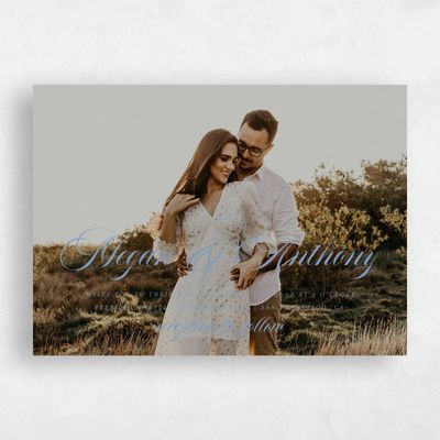 Denim Blue Wedding Invitation - Jessenia Photo