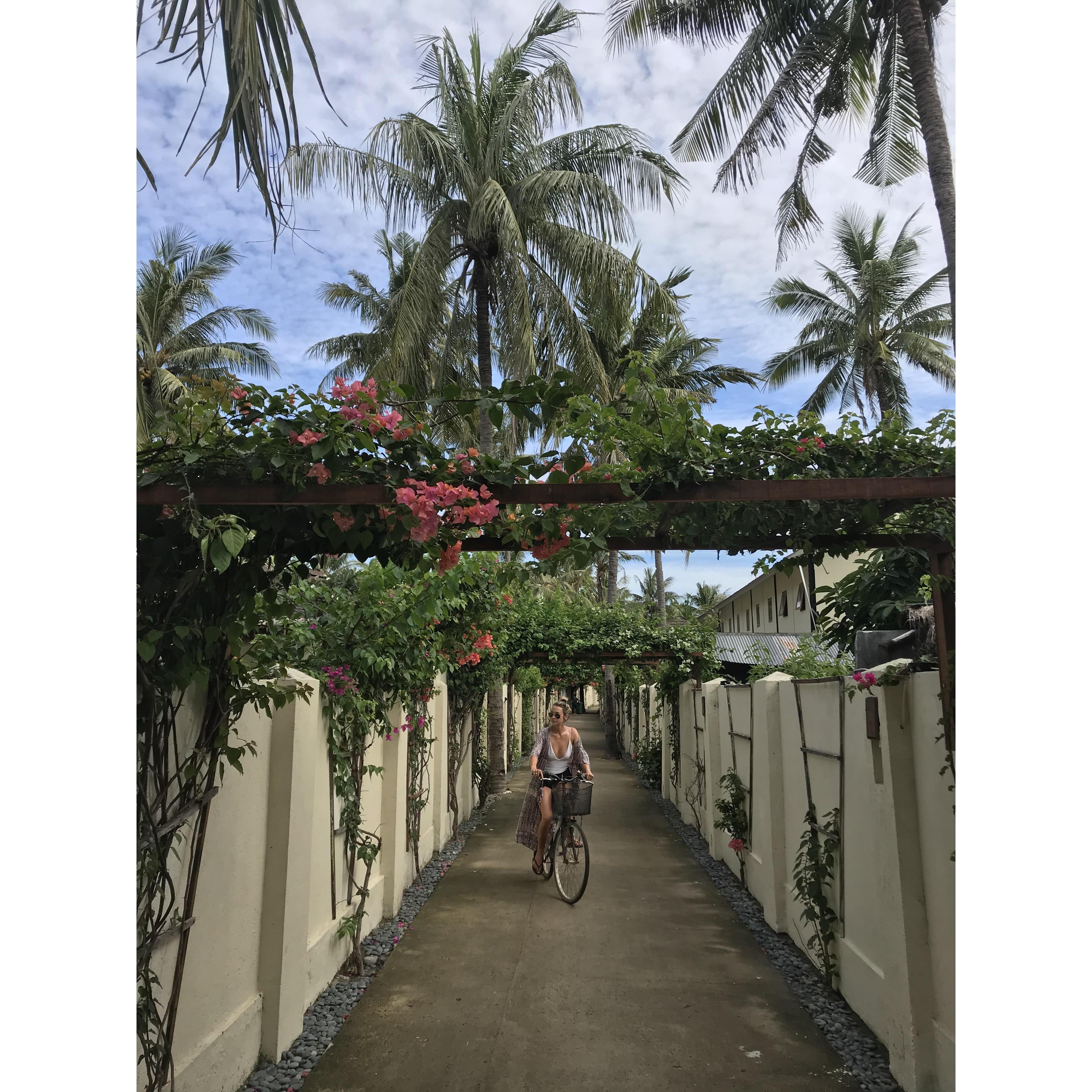 Bike riding through Gili.
