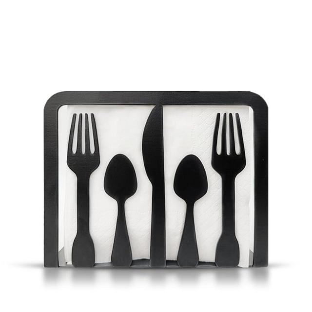 Napkin Holder for Table, Metal Dining Table Decor Holder, Ideal Napkin Dispenser for Kitchen Tables and Countertops, All Dining Room and Bar Decor, Kitchen Decor and Accessories (Dinnerware 2)