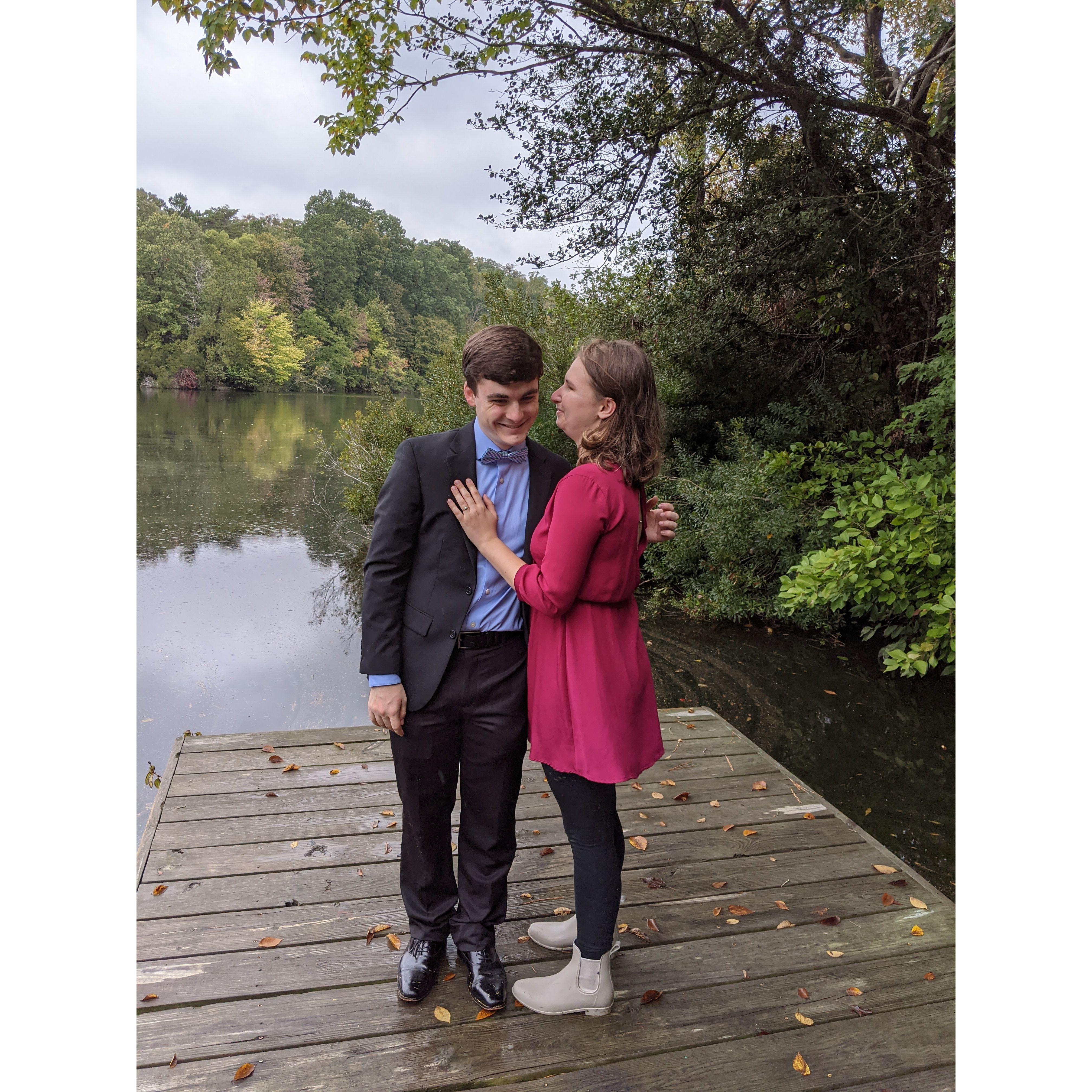 Just after we got engaged, at the Matoaka docks.