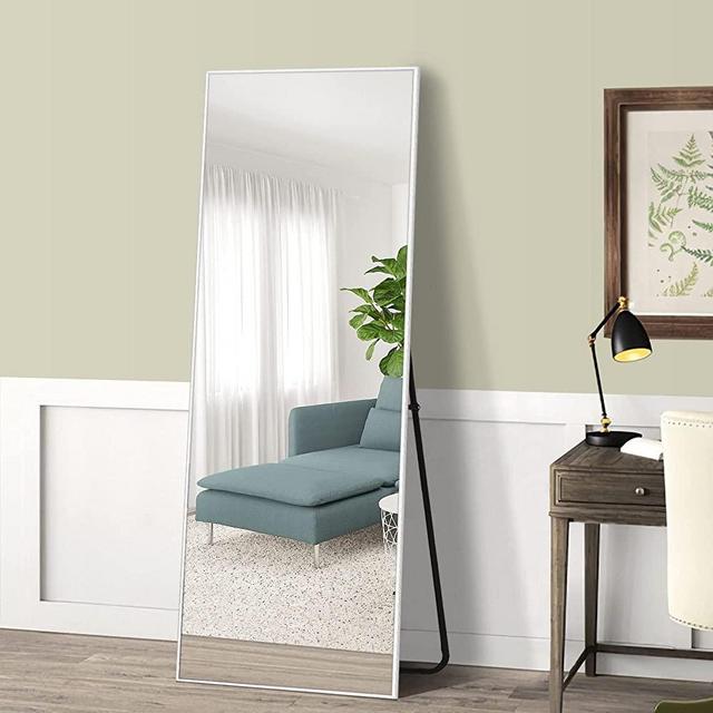 MAYEERTY Full Length Mirror Floor Mirror for Bedroom, 64"x21" Full Body Mirror with Bracket, Large Wall Mirror, Standing Mirror Leaning or Hanging Against Wall Silver