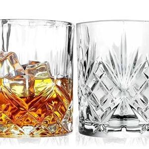 Barski Whiskey Glasses - Double Old Fashioned Rocks Glass - Set of 4 Lowball Tumbler - DOF Crystal Glass Tumblers - For Scotch - Bourbon - Water - Beverage - Drinking Glasses - 10.5 oz, Made in Europe