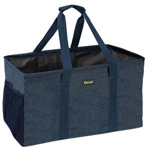 Extra Large Utility Tote Bag with Wire Frame for Storage, Blue l BALEINE