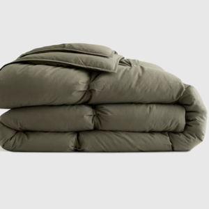 Cotton Pintuck Comforter in Dusty Olive King Size