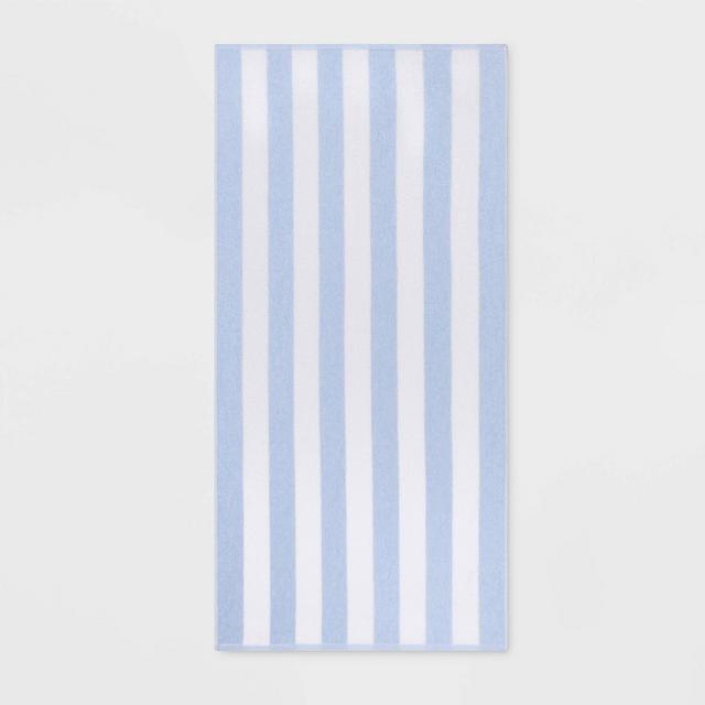 Striped Beach Towel Blue - Sun Squad™