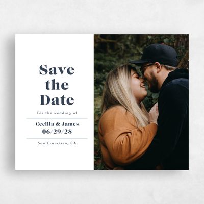 White Typography Wedding Save the Date - Henrietta Photo