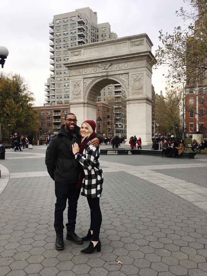 Visiting Washington Square Park the day after our engagement.