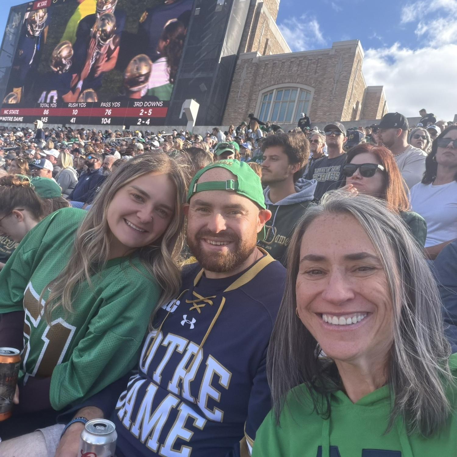 Tailgating Notre Dame football with Jerred's mom Ginger!