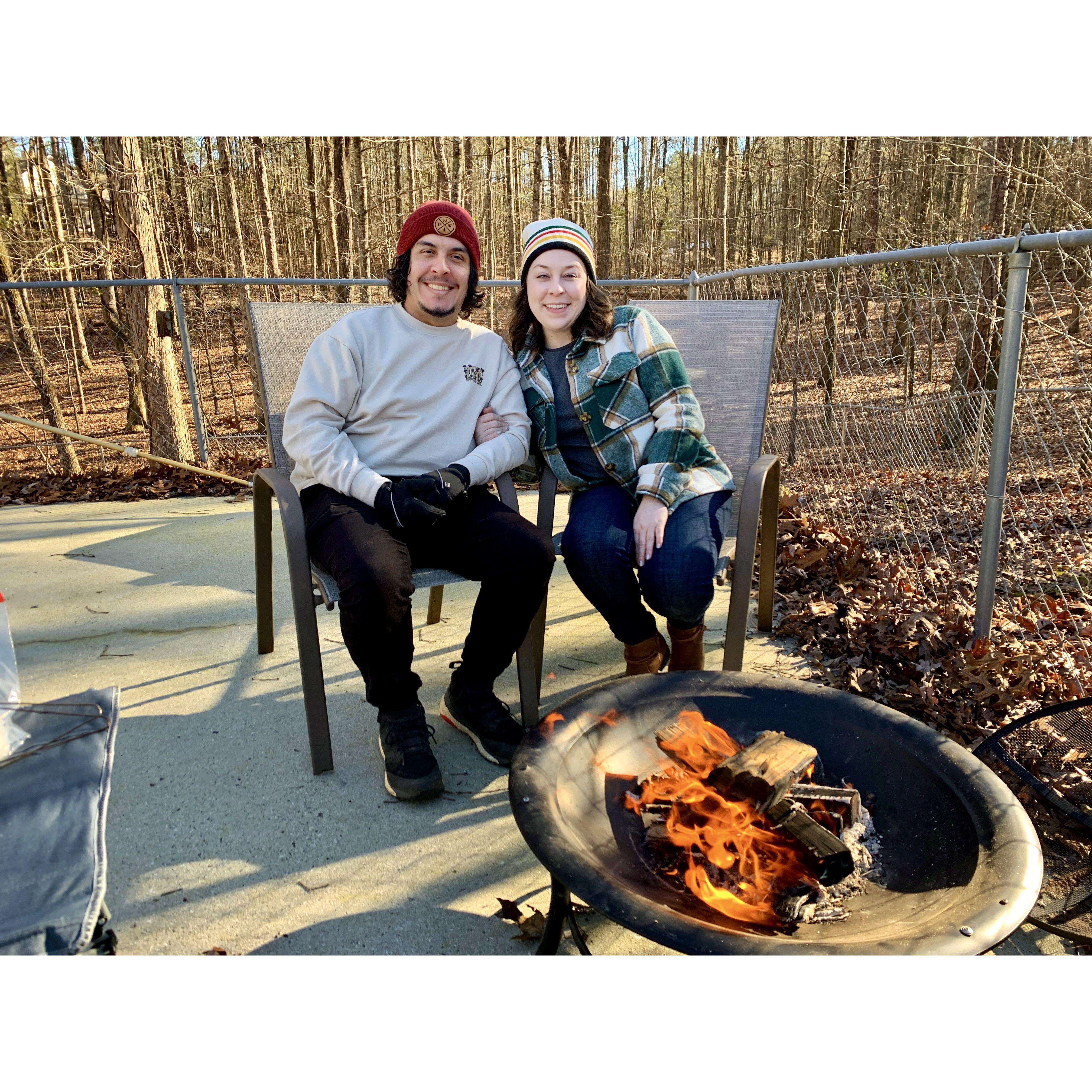 Hanging by the fire in Thomaston, GA