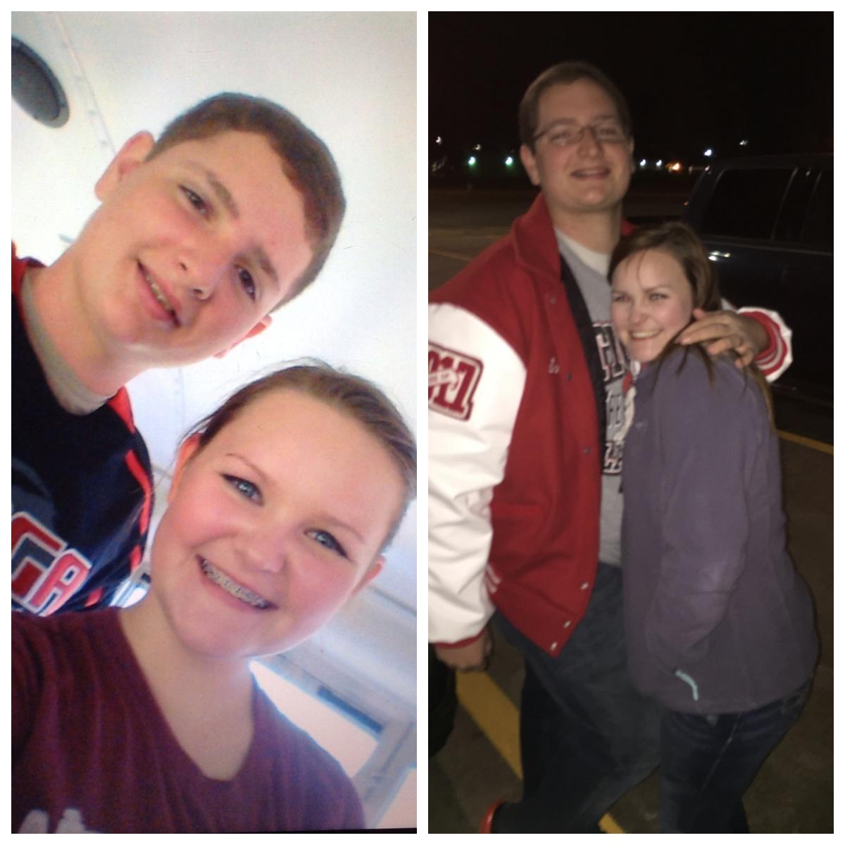 The first time we dated at age 15 (left) and the beginning of our relationship at 16/17! (right)
