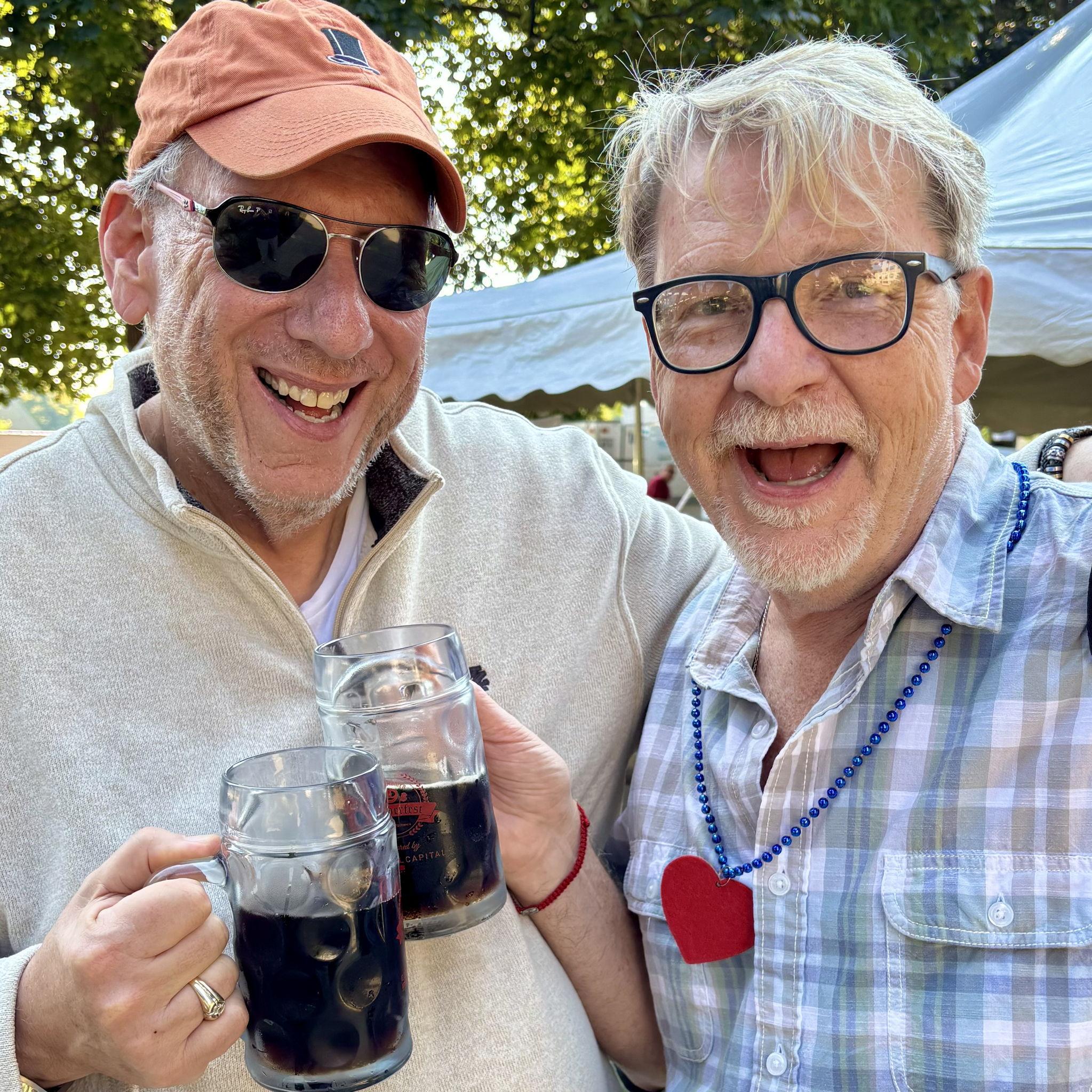 Having a Root Beer with our neighbors--the nuns on Layton Boulevard
