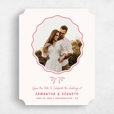 Red Ticket Wedding Save the Date - Mare Photo