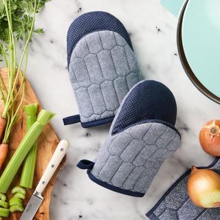 Honeycomb Chambray Mini Oven Mitt, Set of 2