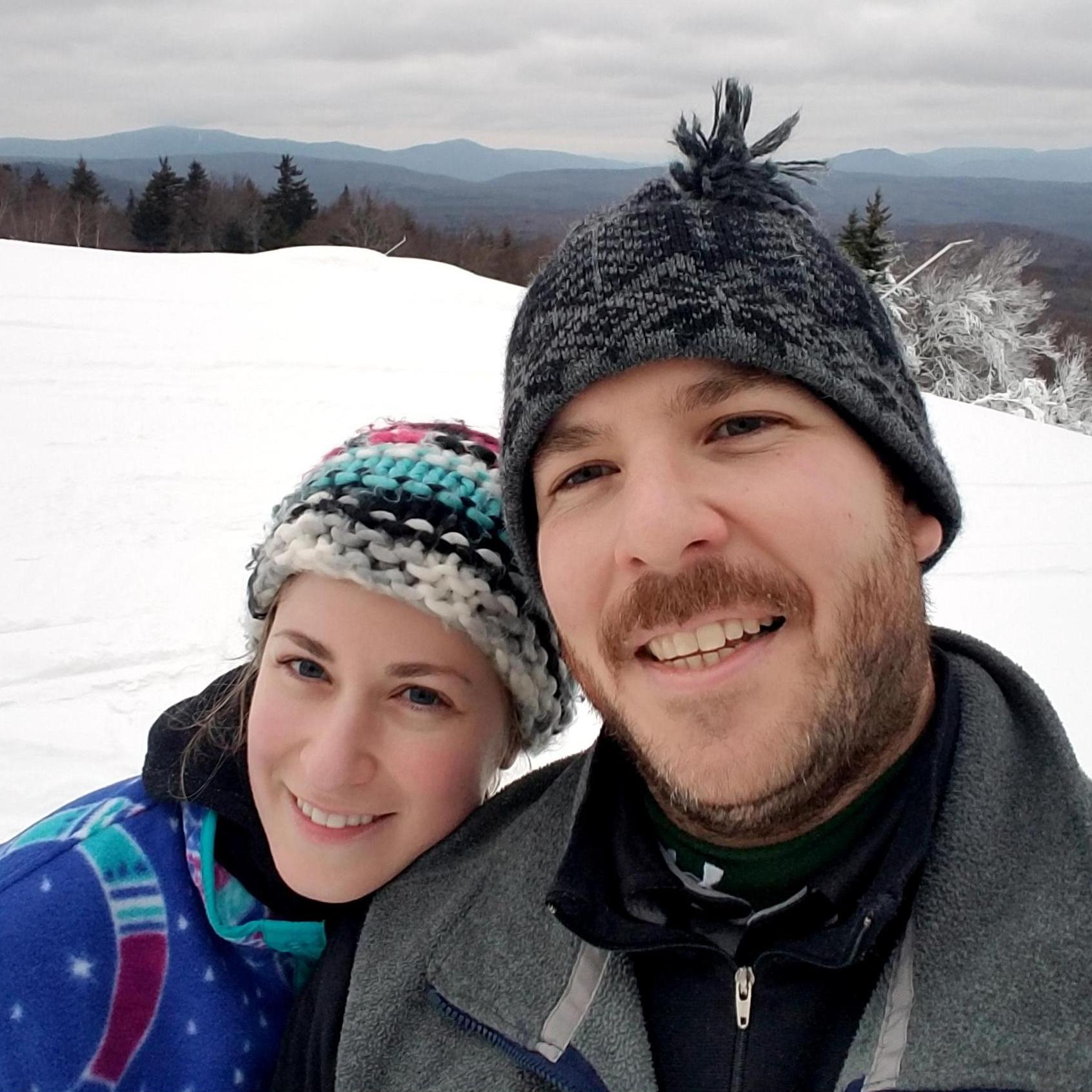 Celebrating 2 years together in Stratton, VT.