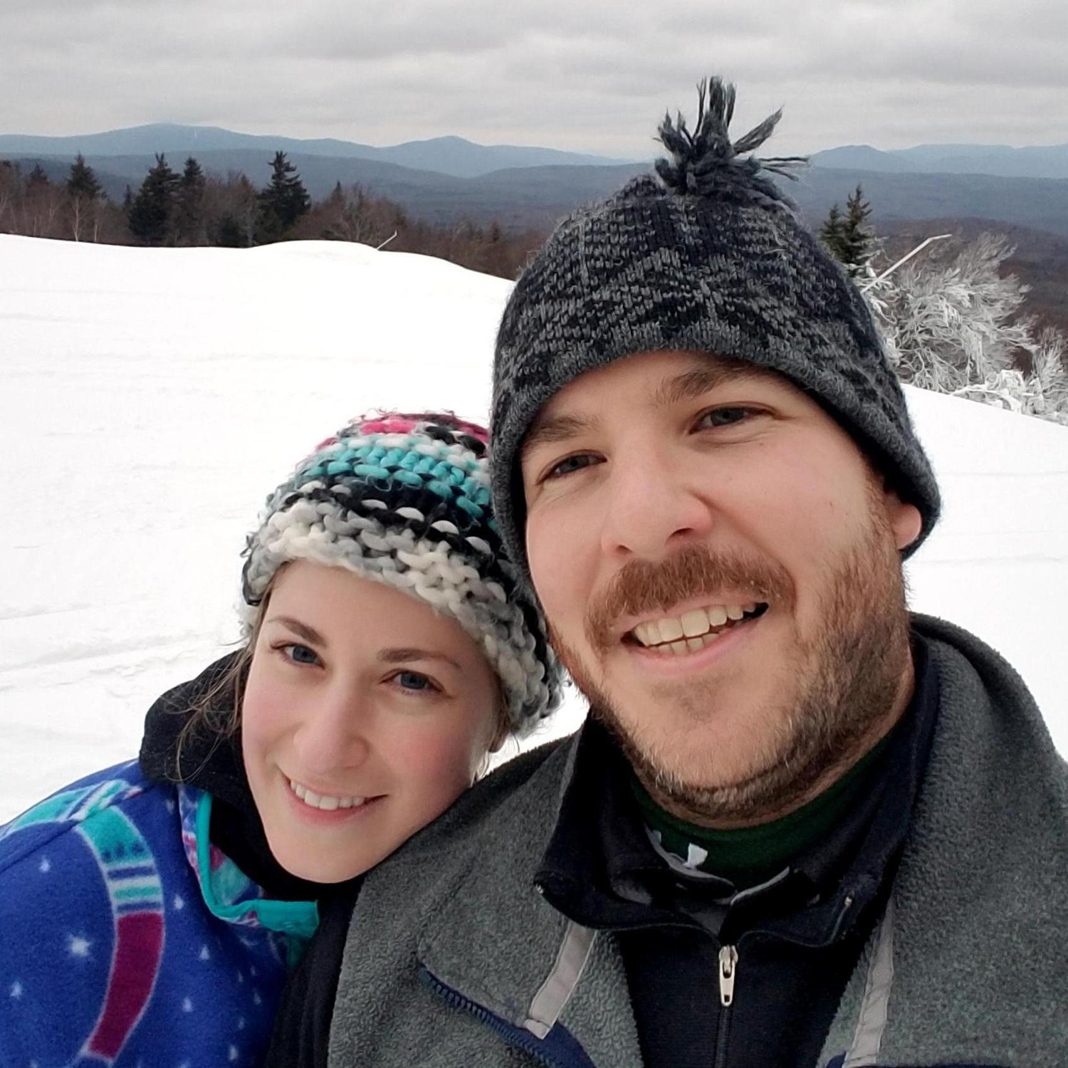Celebrating 2 years together in Stratton, VT.